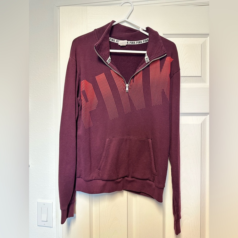 PINK half zip sweater